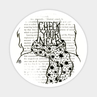 Check Your Neck Female- black design Magnet